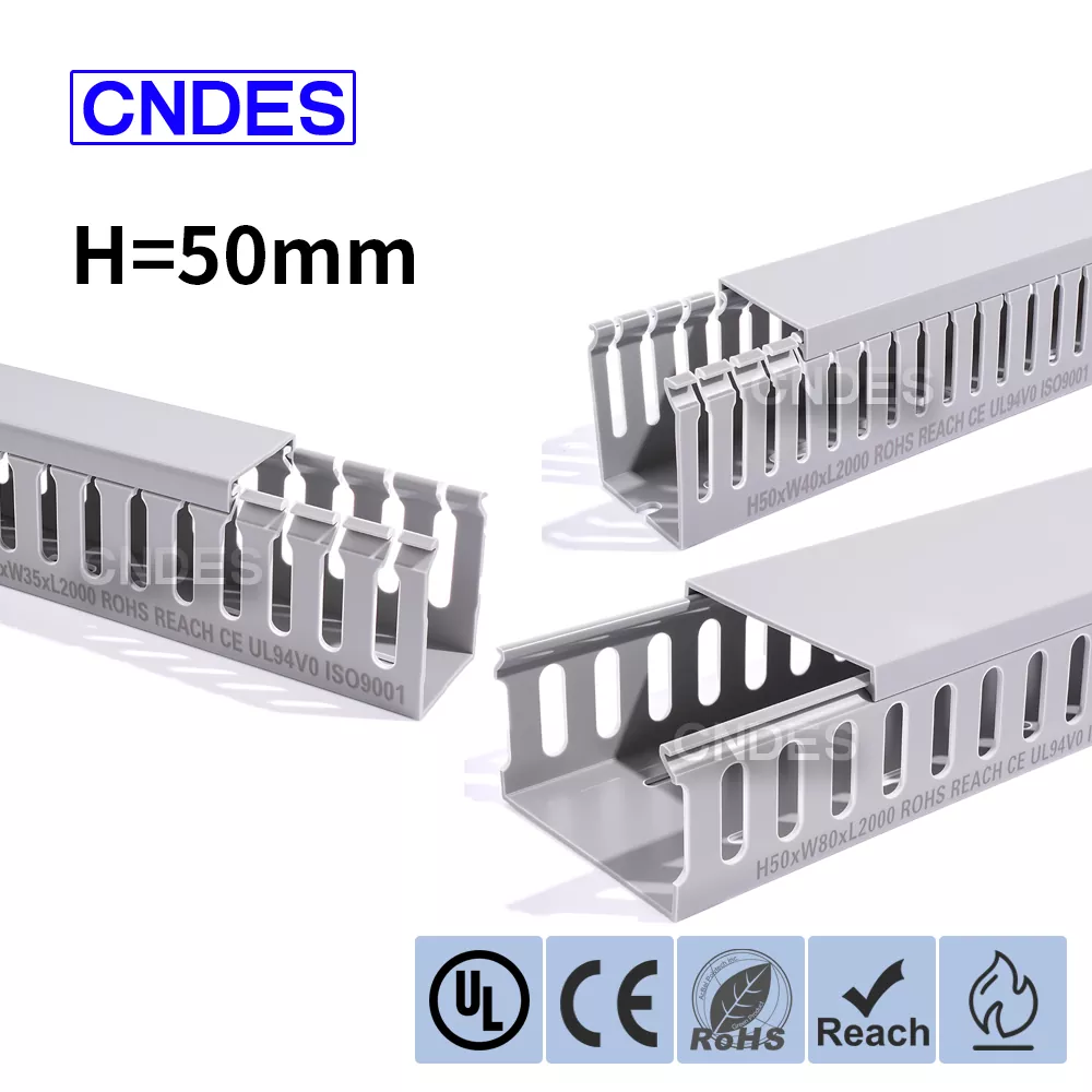 50mm உயரம் துளையிடப்பட்ட PVC பேனல் வயரிங் குழாய்